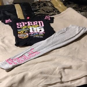 Gray and Pink Kids Leggings